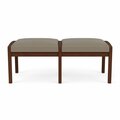 Lesro Lenox Wood 2 Seat Bench Wood Frame, Walnut, MD Farro Upholstery LW2001